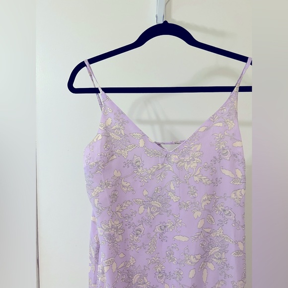 Topshop Floral Satin Slip Dress in Lilac Size 4 - Picture 5 of 8
